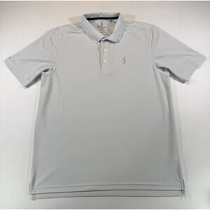 Bobby Jones Polo Shirt Mens L Performance Golf Polyester Light Gray Short Sleeve
